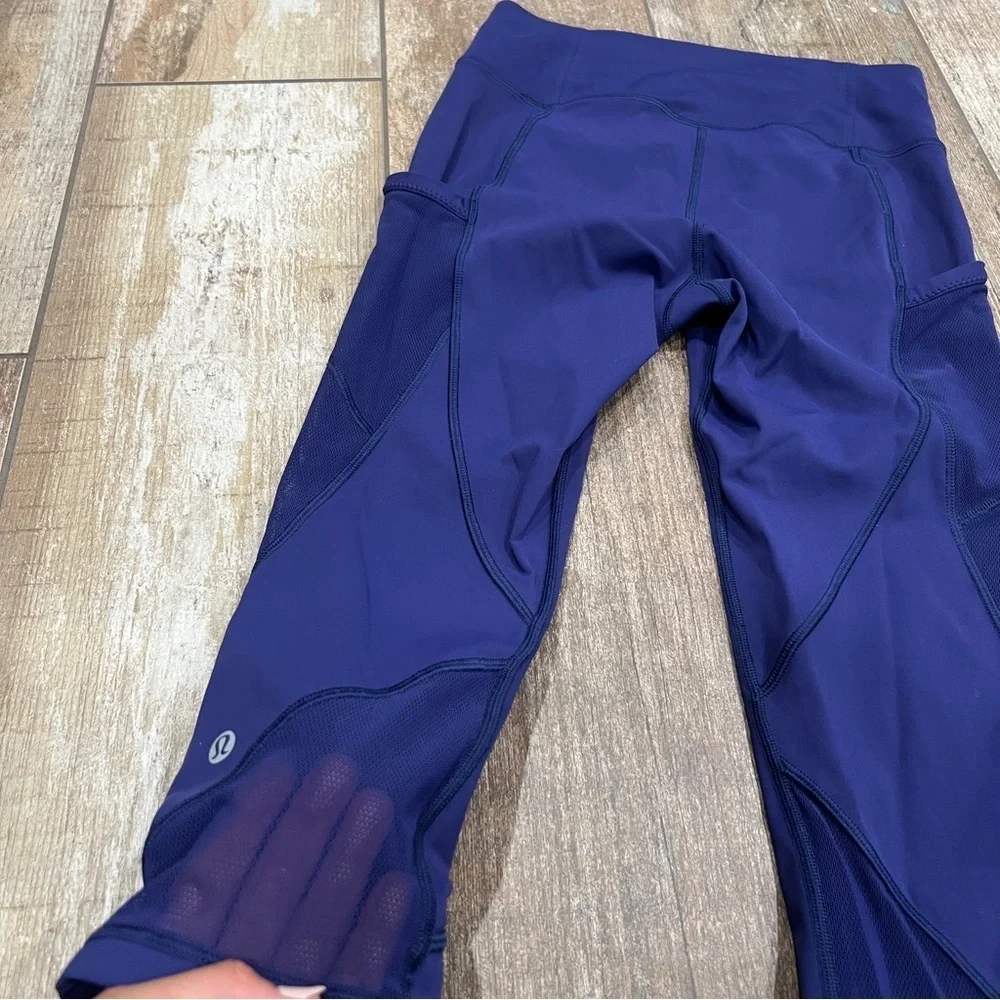 Lululemon Athletica | Mesh Capri Leggings Size 6 With Pockets - Picture 8 of 8
